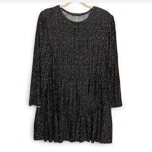 Zara XL Pleated Black Dress